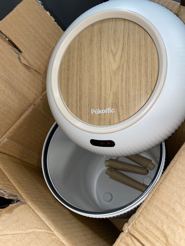 Photo 1 of Pukomc Smart Sensor Wastebasket, Convenient and Hygienic Easy to Use, Technology Sensor Waterproof Wastebasket Plastic Trash can for Kitchen, Bathroom, Bedroom, Living Room, Office and Outdoor