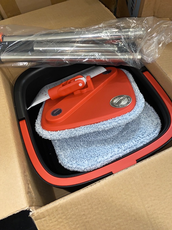 Photo 1 of KZKR Spin Square Mop and Bucket Set with 2 Replaceable Microfiber Pads and Self Separation Dirty and Clean Water System, Self Wringing 360° Rotating Mops Head for Home Floors Cleaning
