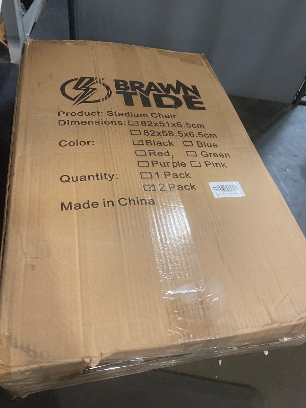 Photo 1 of BRAWNTIDE Stadium Seat with Back Support - Comfy Cushion, Thick Padding, 2 Steel Bleacher Hooks, 4 Pockets, 2 Cup Holders, Reclining Back, Ideal Chair for Sport Events, Beaches, Camping, Concerts
