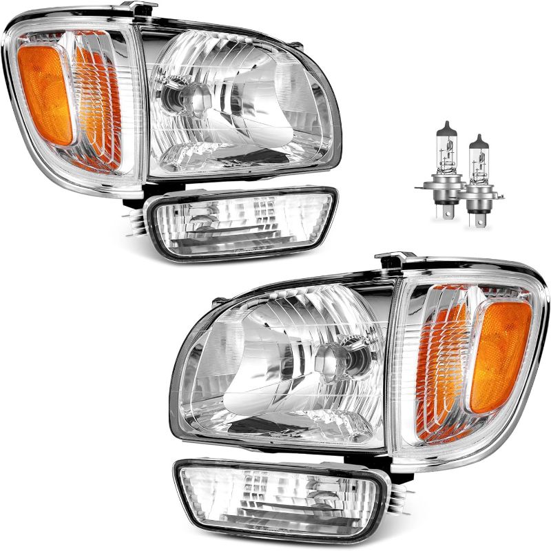 Photo 1 of for 2001 2002 2003 2004 Toyota Tacoma Headlights Assembly Replacement for 01-04 Tacoma Headlight+Corner Parking Signal Lights+Bumper Light

