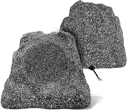 Photo 1 of Herdio 6.5" Outdoor Rock Speakers Hardwired 400 Watt,IPX7 Waterproof Design for Pool, Garden, Deck, and Outdoor Activities (Gray,Pair)
