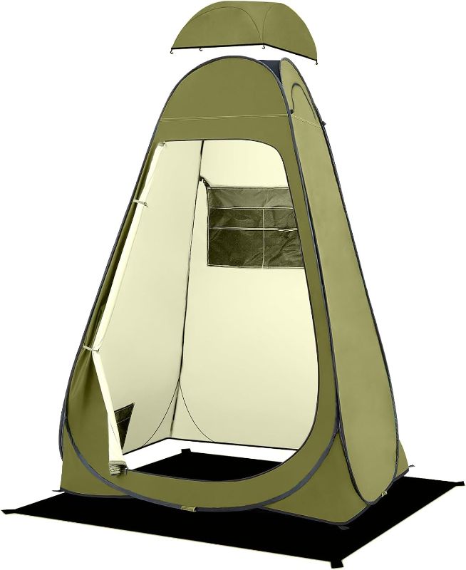 Photo 1 of BRIAN & DANY Pop Up Shower Tent, Portable Privacy Camping Changing Tent, Camp Toilet Bathroom Pod with Rain Shelter & Windows, UPF 50+ & Waterproof, 47.2" x 47.2" x 74.8"
