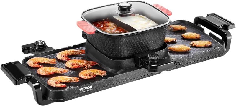 Photo 1 of Electric Hot Pot and Grill Multifunctional Indoor Detachable Shabu Shabu-Steaks Korean BBQ Non-Stick Grill, Smokeless Electric Hotpot grill Combo Capacity for 2-12 People
