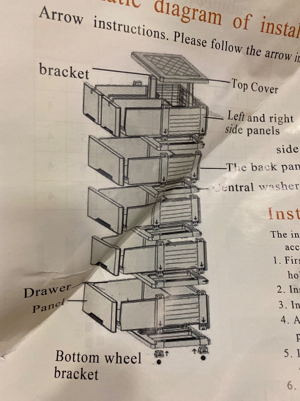 Photo 1 of 6 DRAWERS** 5 tier Plastic Drawers Dresser Storage Cabinet White Mobile Stackable Clothes Storage Tower Vertical Plastic Rolling Cart Organizer for Bedroom, Closet
