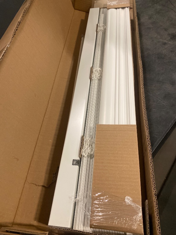 Photo 1 of Lotus & Windoware Cordless, 2 Inch Faux Wood Blind, 31" Wide x 60" Long, Window Blinds, Blinds & Shades, Blinds for Indoor Windows, Embossed, Bright White