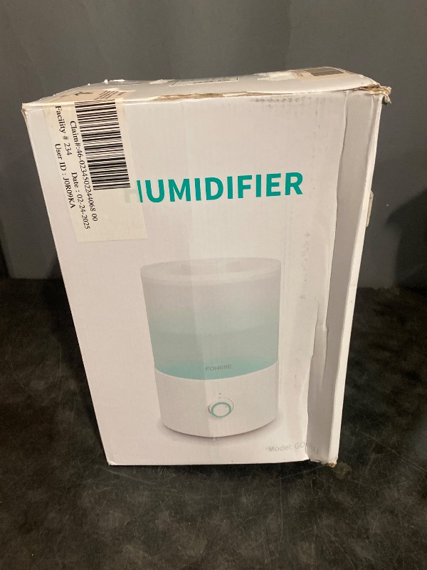 Photo 1 of FOHERE Humidifiers for Bedroom, 3.2L Top Fill Cool Mist Ultrasonic Humidifier for Baby Rooms and Plants, 2-IN-1 Essential Oil Diffuser with 7-color Light and Auto Shut-off, BPA-Free, Quiet, White
