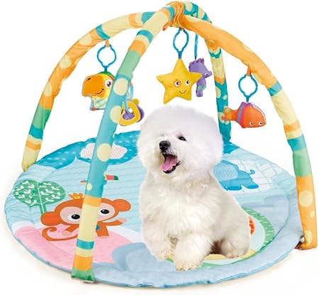Photo 1 of Puppy Play Gym - Dog & Cat Activity Mat with Squeaky Toys - Interactive Sensory Mat for Pets (Suitable for Dogs & Cats Up to 25 lbs)