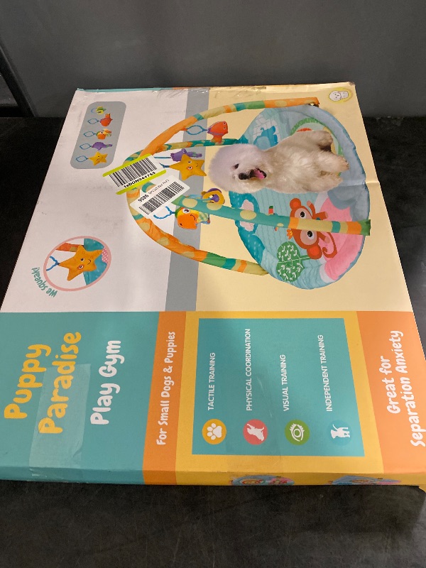 Photo 1 of Puppy Play Gym - Dog & Cat Activity Mat with Squeaky Toys - Interactive Sensory Mat for Pets (Suitable for Dogs & Cats Up to 25 lbs)
