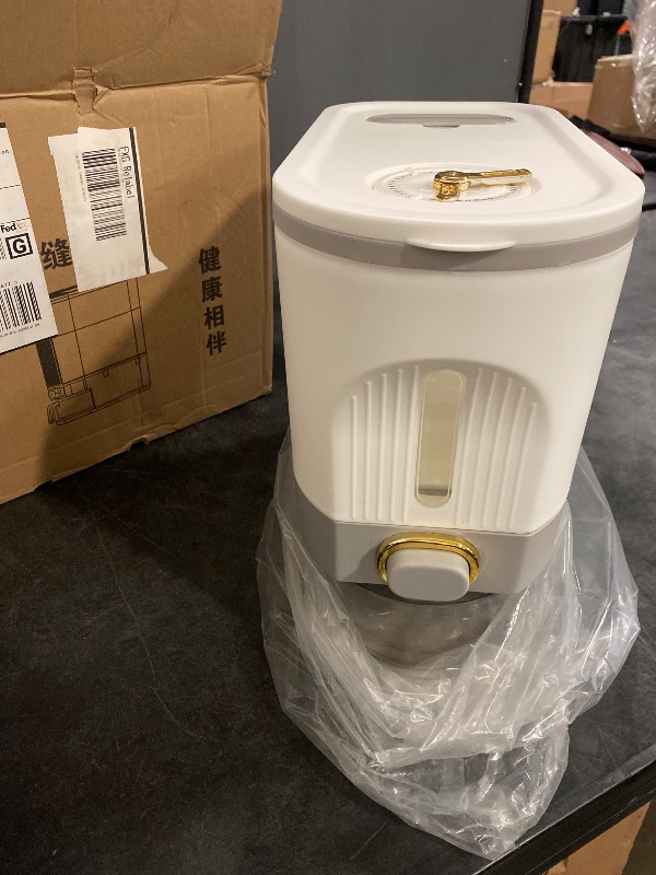 Photo 1 of Sooyee 11Lbs Rice Dispenser,Rice Container with Lid Measuring Cylinder Moisture Proof Household,Food Dispenser for Rice, Grains Legumes and Corn
