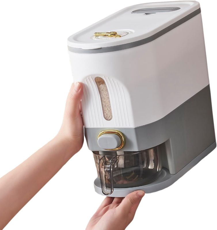Photo 1 of Sooyee 11Lbs Rice Dispenser,Rice Container with Lid Measuring Cylinder Moisture Proof Household,Food Dispenser for Rice, Grains Legumes and Corn

