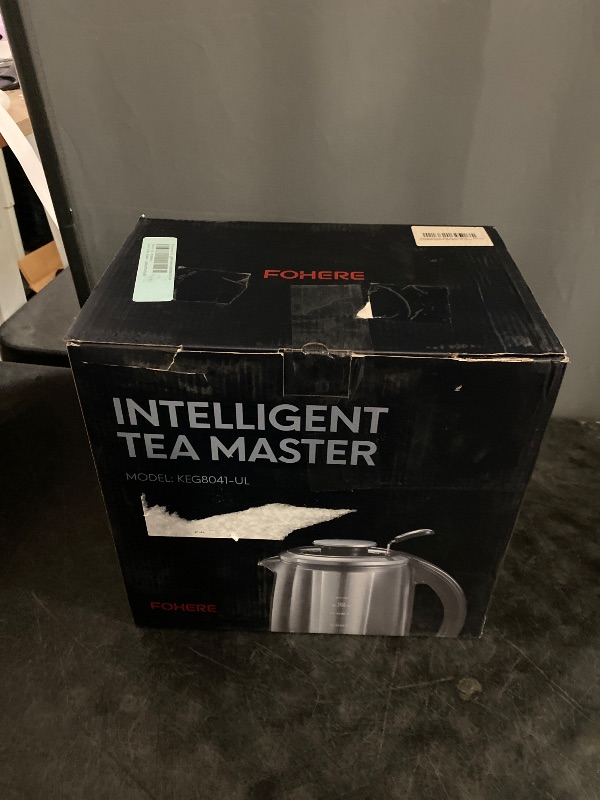 Photo 1 of Electric Kettle with Temperature Control and Tea Infuser, FOHERE 1.7L Electric Tea Kettle, Glass and Stainless Steel Hot Tea Water Kettle, 2Hr Keep Warm, 6 Presets for Herbal, Green, Coffee, Black
