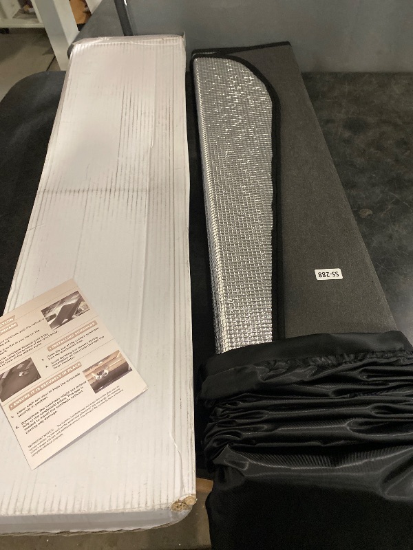 Photo 1 of Front Car Windshield Sun Shade Compatible with 2011-2017 Porsche Cayenne 92A | Custom Fit Visor Accordion Fold Style Sun Protector | Silver & Grey 1-pc Set | SS-288
