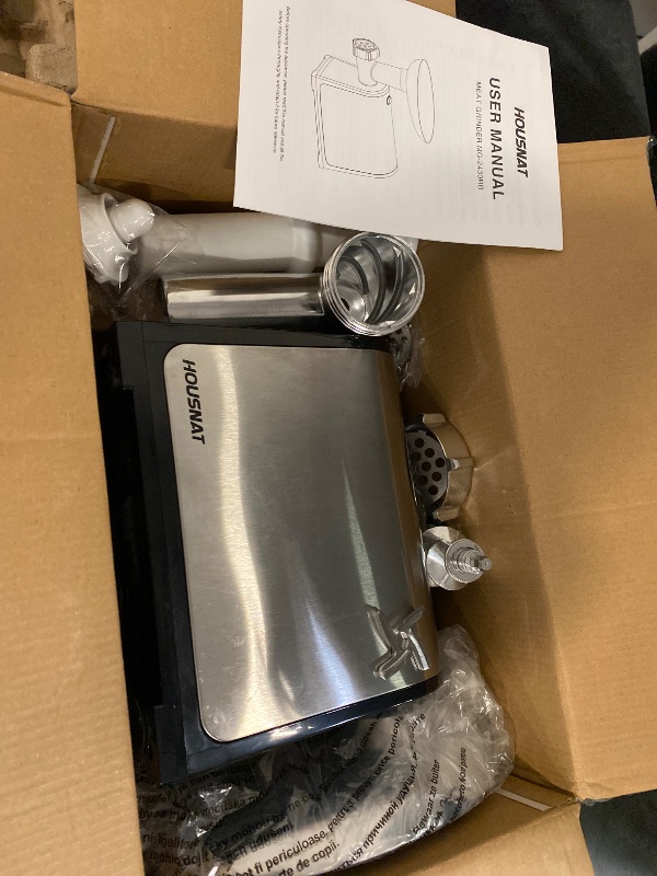 Photo 1 of Electric Meat Grinder, 3200W Max Meat Grinders for Home Use, HOUSNAT 3 in 1 Heavy Duty Meat Mincer with 2 Blades and 3 Plates, Sausage Stuffer Tube & Kubbe Kit, Stainless Steel
