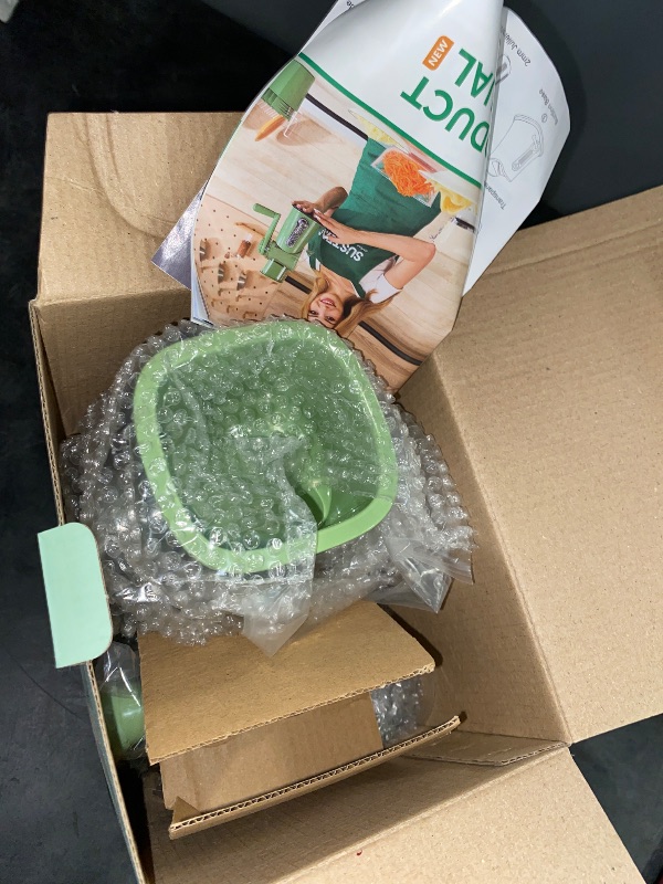 Photo 1 of SUSTEAS Rotary Cheese Grater with Handle - Vegetable Shredder with 5 Well-designed Blades & Strong Suction Base,Round Mandoline Slicer & Food Chopper for Kitchen,with Blade Storage Box(Retro Green)
