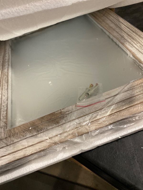 Photo 1 of Mirrors for Wall Rustic Wooden Frame Rectangle Mirror Vintage Hanging Mirror for Bedroom Bathroom Living Room Farmhouse Wall Decor White Large 20" x 16 "
