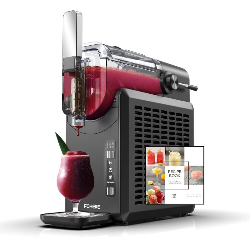 Photo 1 of Slushie Machine, Margarita Machine with 5 Presets + Custom Option, Auto-Clean Slushy Machine for Home, No Ice Needed, 12 Hours Freshness, Frozen Drink Maker for Spiked Slushies Frappés and More
