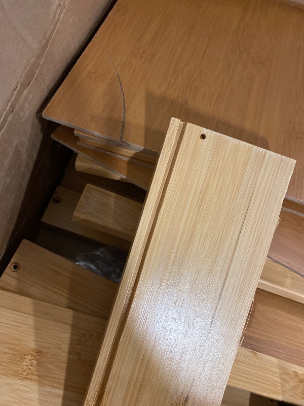 Photo 1 of VEIKOUS Bathroom Floor Cabinet with 4 Drawers, Bamboo Freestanding Small Bathroom Storage Cabinet with 2 Removable Shelves, Living Room Organizer Cabinet
