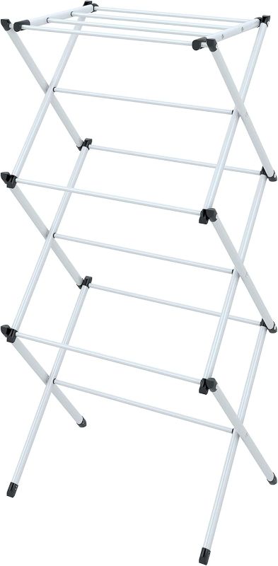 Photo 1 of Mabel Home Foldable Clothes Drying Laundry Rack Clothes Airer (White)
