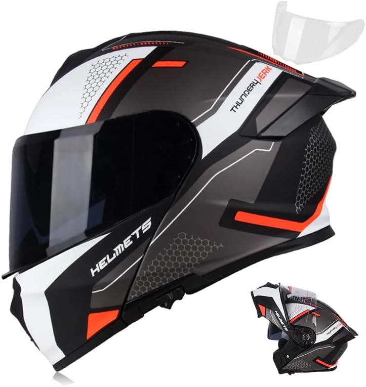 Photo 1 of Uchoose Flip Up Full Face Modular Motorcycle Helmet for Adults Cascos para Motos Street Bike Motocross Helmet DOT Approved Dual Visor
