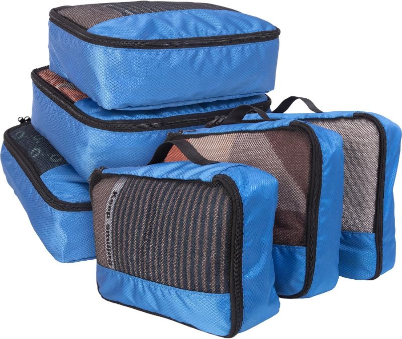 Photo 1 of Luggage Organizer Bags - 6 Set Of Packing Cubes For Suitcases - Travel Bags For Clothes Organizer Cubes - Packing Cubes For Travel Luggage Packing Organizers(6 blue)
