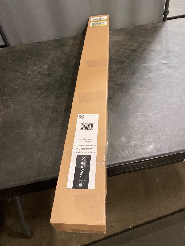 Photo 1 of MODE Cambria® Designer Series - Premium 3 foot Custom Curtain Rod - 1-1/8 inch Large Diameter - Non-Adjustable for a Seamless Look - Premium Designer Brackets and End Caps - Matte Graphite Finish