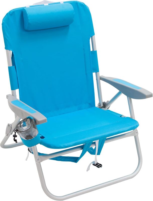 Photo 1 of  beach Big Boy High Seat Backpack Beach or Camping Folding Chair, Turquoise
