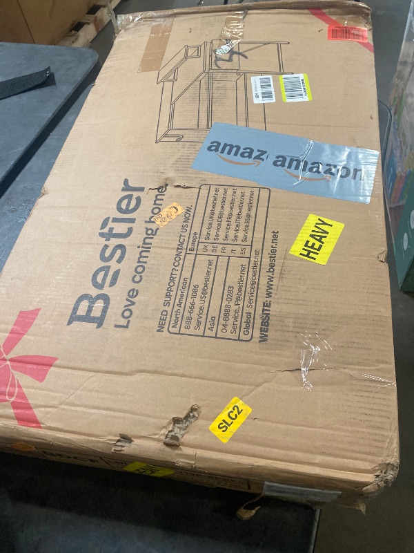 Photo 1 of Bestier L Shaped Gaming Desk with Storage Shelves, 42 Inch Reversible Corner Computer Desk with LED Lights, PC Gaming Table with Side Storage Bag & Monitor Stand for Bedroom
