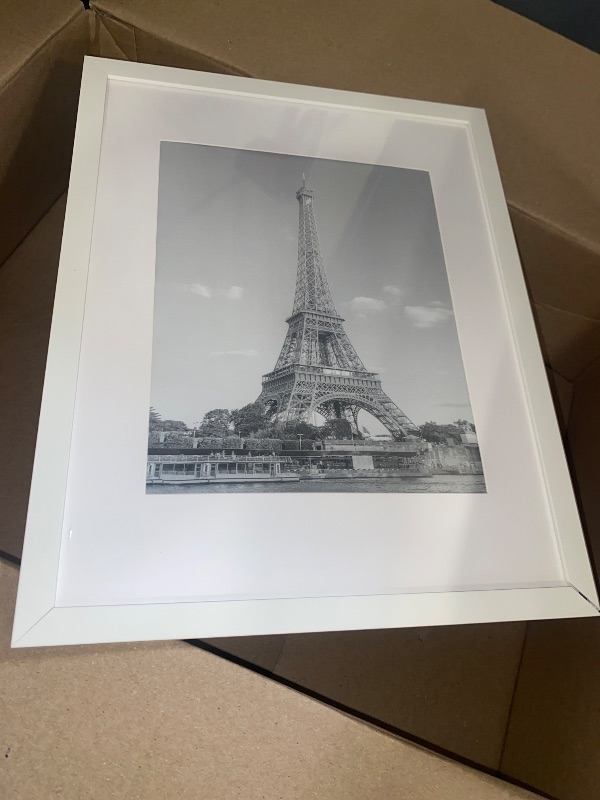 Photo 1 of upsimples 12x16 Picture Frame, Display Pictures 8.5x11 with Mat or 12x16 Without Mat, Wall Hanging Photo Frame, White, 1 Pack
