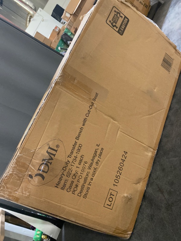 Photo 1 of DMI Tub Transfer Bench and Shower Chair with Non Slip Aluminum Body, FSA Eligible, Adjustable Seat Height and Cut Out Access, Holds Weight up to 400 Lbs, Bath and Shower Safety, Transfer Bench