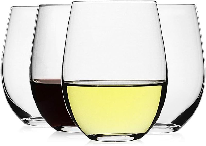 Photo 1 of LUXU Stemless Wine Glasses(Set of 4)-20 oz,Crystal Wine Cups for Red or White Wine,Large Water Juice Glasses,No Stem Glass Beverage Cups,Clear Drinking Tumblers for Any Occasion
