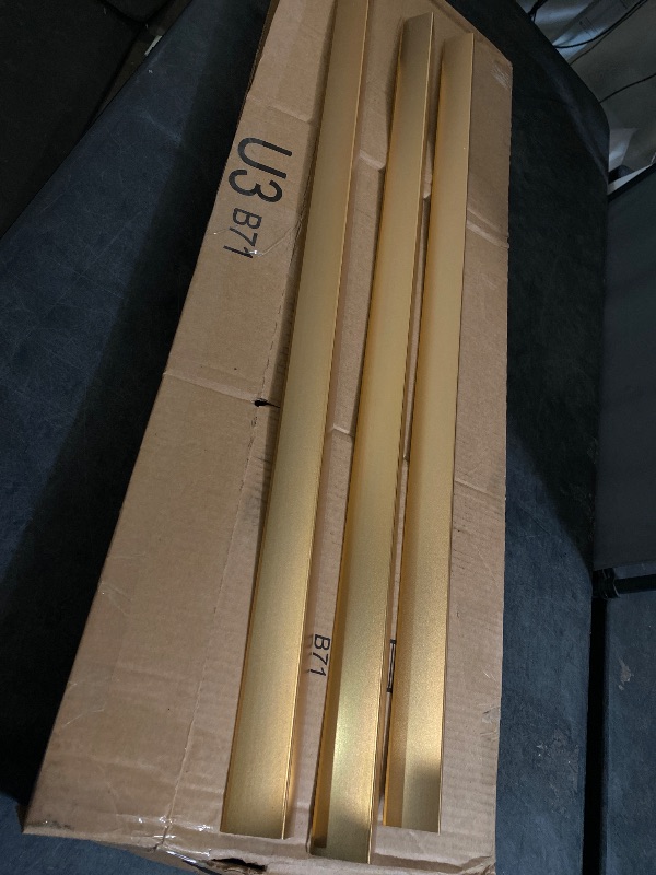 Photo 1 of Aluminum Peel and Stick L Molding Corner Guards with 90° Angle for Wall Door Frame Cabinet Baseboard Protection and Decoration, 35.4in x 0.8in (3Pcs)

