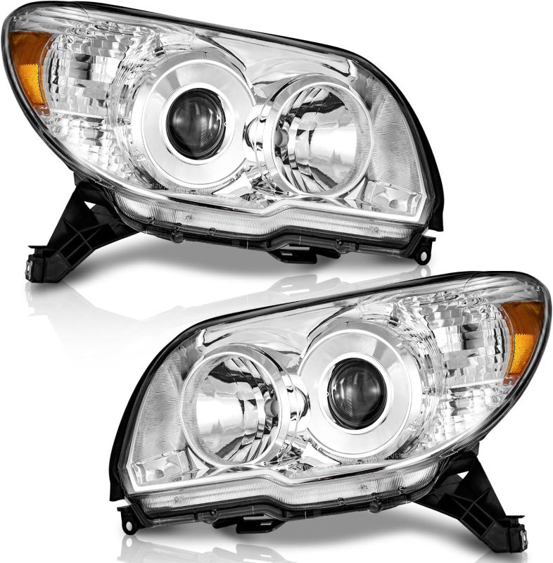 Photo 1 of Headlights Assembly with Bulbs for 2006-2009 4Runner Projector Headlights Headlamp Replacement Black Housing Passenger and Driver Side
