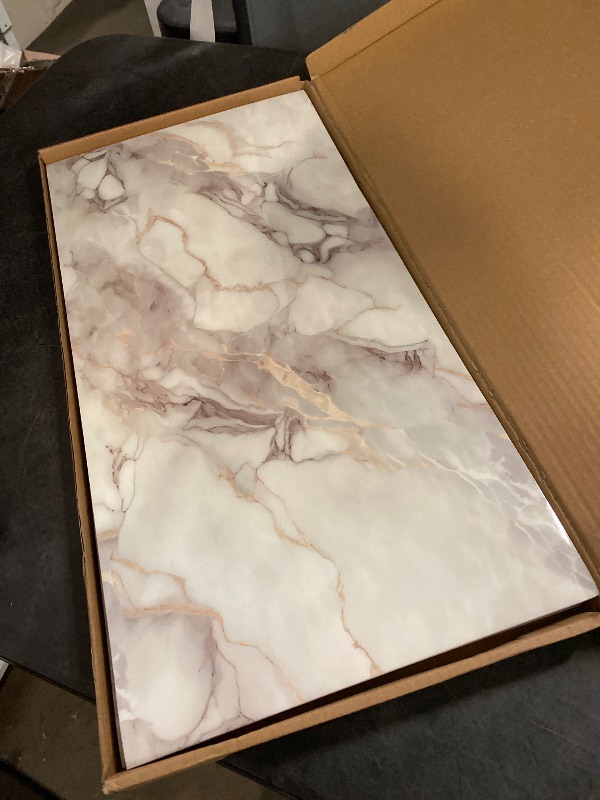 Photo 1 of 10pcs Marble Peel and Stick Waterproof Wall Panels,Heat-Resistant Backsplash Tile, 23.6"x11.8" PVC Foam Wall Sticker for Kitchen,Living Rooms, Bedrooms TV Walls,Colorful (Not Real Tile 19.4Sq. Ft.)