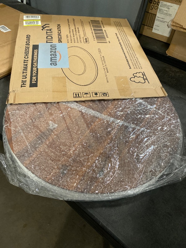 Photo 1 of TIDITA 21" Acacia Wood Lazy Susan for Table Top - Wooden Turntable Serving Tray for Charcuterie Boards Cheese Board - Extra Large Round Lazy Susan Organizer - Kitchen Revolution for Countertop
