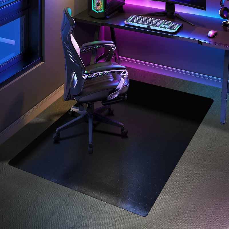 Photo 1 of SALLOUS Chair Mat for Carpet, 48" x 36" Office Chair Mat for Carpeted Floors, Heavy Duty Vinyl Floor Mat with Grips, Floor Protector Computer Desk Mat for Home Office (Black, Rectangular)
