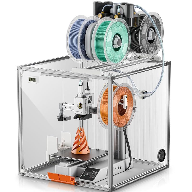 Photo 1 of 3D Printer Enclosure for Bambu Lab A1 Mini, Clear Acrylic Bambu A1 Mini Printer Dust Cover with LED Light,Dustproof Tent Constant Temperature Protective Cover Box(470×470×470mm)
