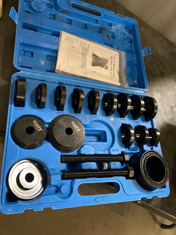 Photo 1 of Orion Motor Tech Wheel Bearing Press Kit for Front Wheel Drive Bearing Removal & Installation, 24pc Wheel Bearing Puller Tool Set with Sliding Screws Universal Bushings Sleeves
