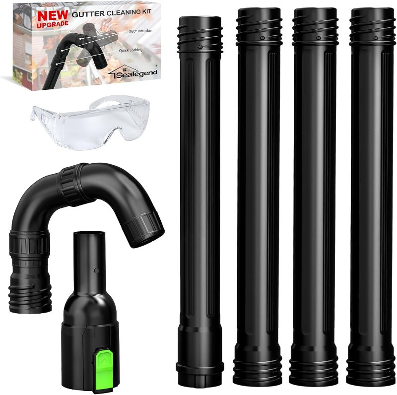 Photo 1 of Sealegend Gutter Cleaning Attachment Kit Compatible with EGO 530CFM, 580CFM, 575CFM, 650CFM, 615CFM, LBX6000 Leaf Blowers 360° Adjustable Nozzles Extends Up to 8.3FT for Safe, Efficient Cleaning
