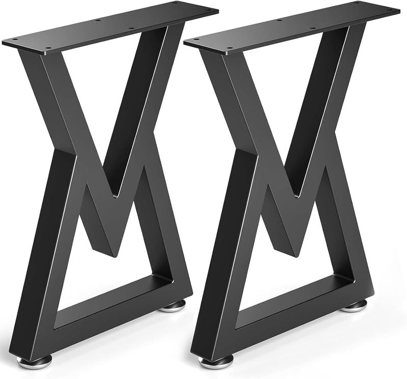 Photo 1 of 28" Metal Coffee Table Legs, Diamond Shape Bench Legs, Heavy Duty Desk Legs, Black Metal End Table Legs, DIY Furniture Legs (H28” x W17.7”, Set of 2)
