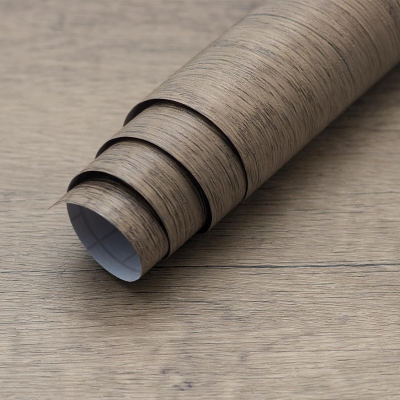 Photo 1 of Natural Wood Contact Paper Peel and Stick Wood Grain Wallpaper Self-Adhesive Removable Kitchen Wallpaper Waterproof Thick Wood Vinyl Decorative Roll for Countertop Cabinet Drawer 24x120 inches

