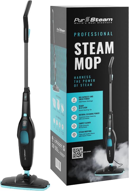 Photo 1 of PurSteam Professional Steam Mop | Multi-Surface Floor Cleaner for Hardwood, Tile, Laminate & Carpet | Fast Heating, Lightweight & Chemical-Free Cleaning
