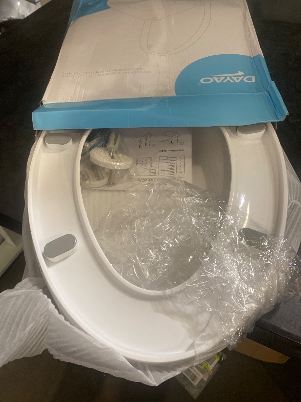 Photo 1 of Hibbent Premium Elongated Toilet Seat with Cover(Oval) Quiet Close, One-Click to Quick Release, Easy Installation Never Loosen Hinge, Slow Close Toilet Seat and Cover, Easy Cleaning-White Color
