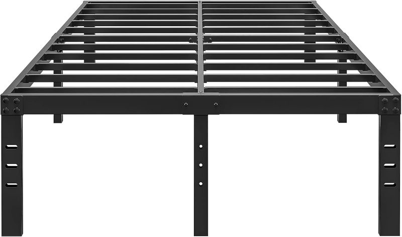 Photo 1 of QUEEN- 16 Inch Queen Size Bed Frame - No Box Spring Needed Heavy Duty Black Metal Platform Mattress Foundation, Non-Slip Noise Free Easy Assembly Steel Slats Bedframes with Cleance Storage
