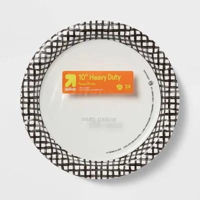 Photo 1 of 2 PACK- Halloween Disposable Plate 10" - Black Plaid - 24ct