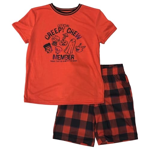 Photo 1 of XLARGE 14 Cat & Jack Boys Orange Creepy Crew Halloween Sleep Set Pajamas Top & Shorts