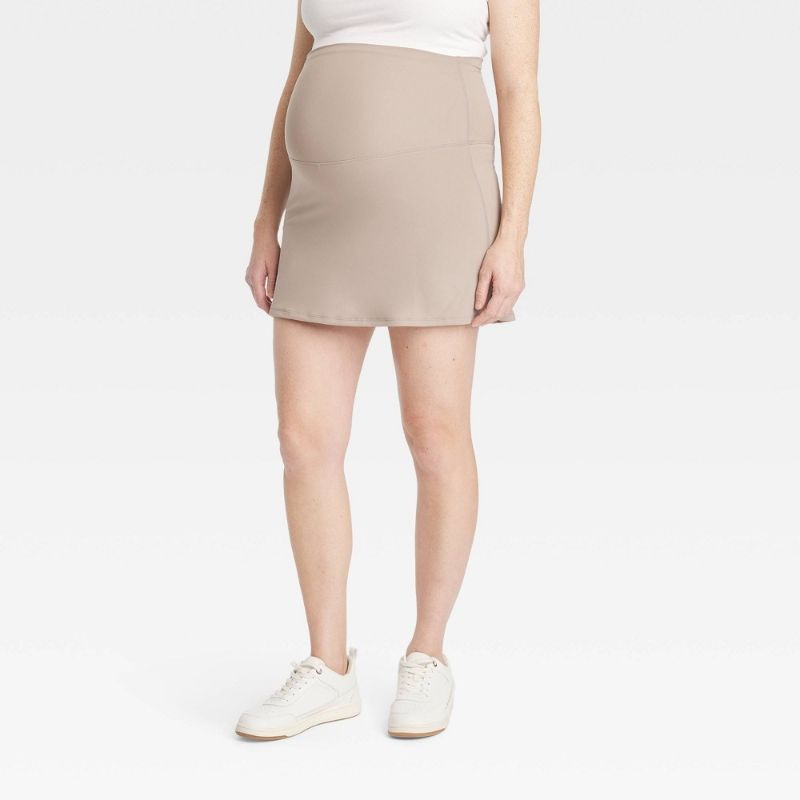 Photo 1 of LARGE Active Mini Maternity Skort - Isabel Maternity by Ingrid & Isabel™ Taupe