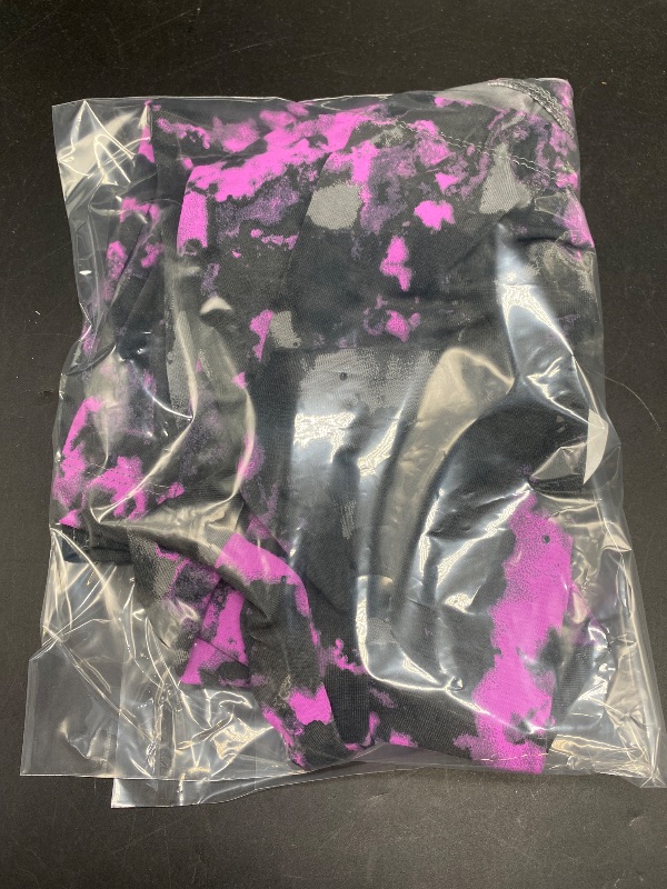 Photo 1 of MEDIUM 8 Girls Purple & Gray Space Tie Dye Leggings Stretch Pants