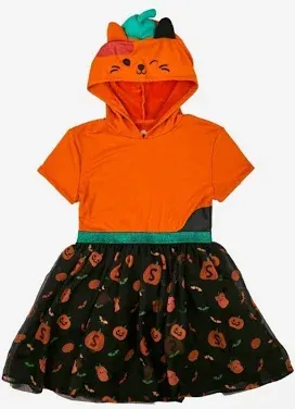 Photo 1 of XL 14 Girls' Squishmallows Halloween Cosplay Short Sleeve Dress - Black/Orange