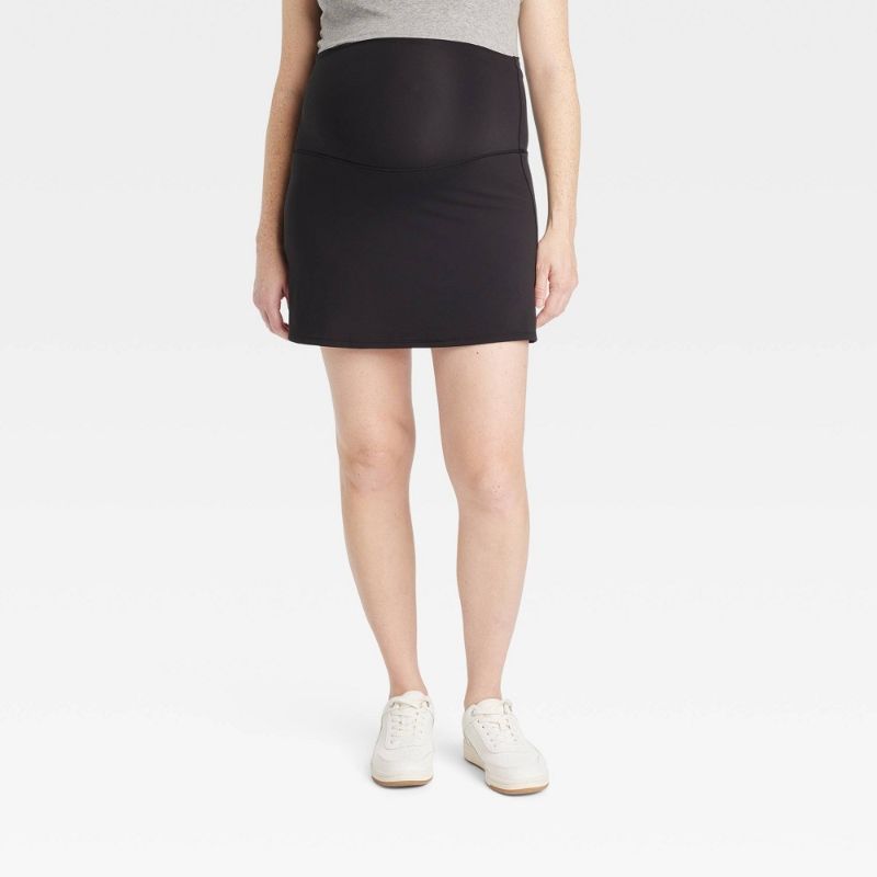 Photo 1 of XL Active Mini Maternity Skort - Isabel Maternity by Ingrid & Isabel Black XL: Built-in Shorts, Lightweight Fabric, Pull-on Waist