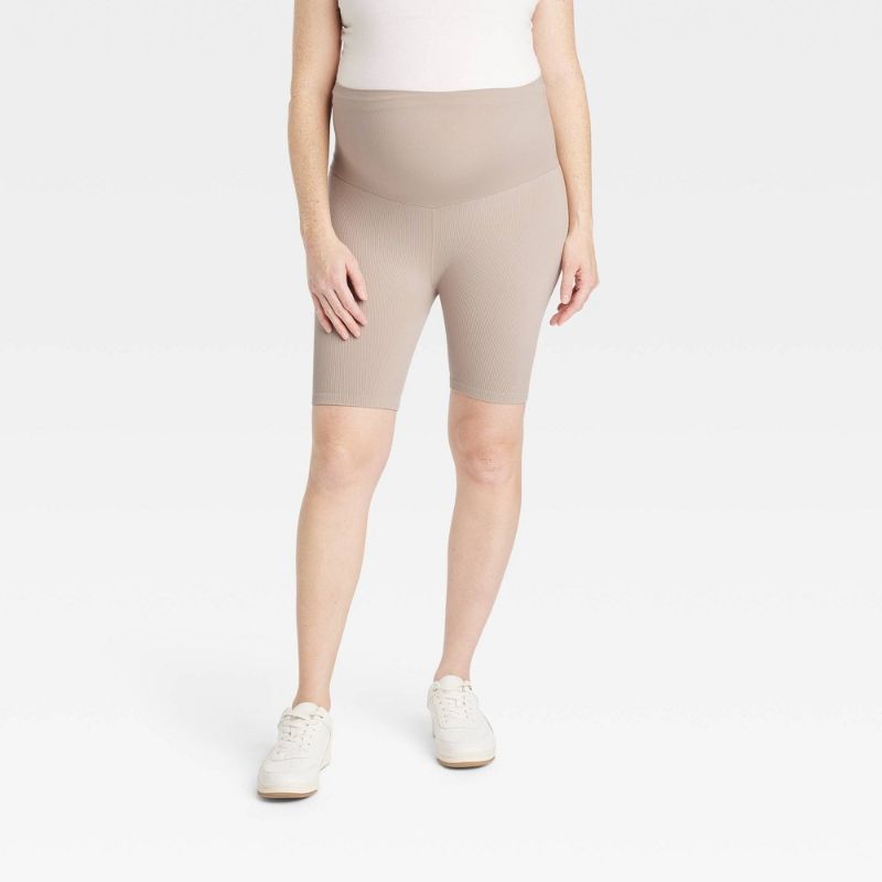 Photo 1 of SMALL Seamless Ribbed Maternity Bike Shorts - Isabel Maternity by Ingrid & Isabel